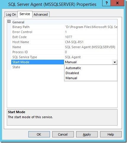 Description: How to Enable SQL Server Agent Service-Start Mode